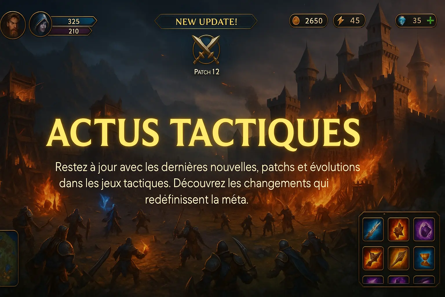 Nouvelles tactiques et mises à jour